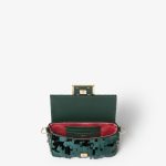 FENDI Baguette® Mini Bag embroidered with green sequins - Image 4